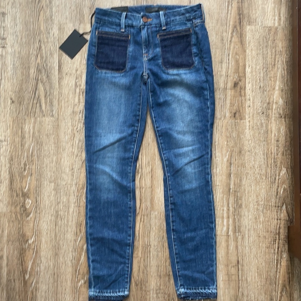 COPY - Genetic Womens Bardot Skinny Denim Jeans, Blue, 25 - Picture 4 of 7